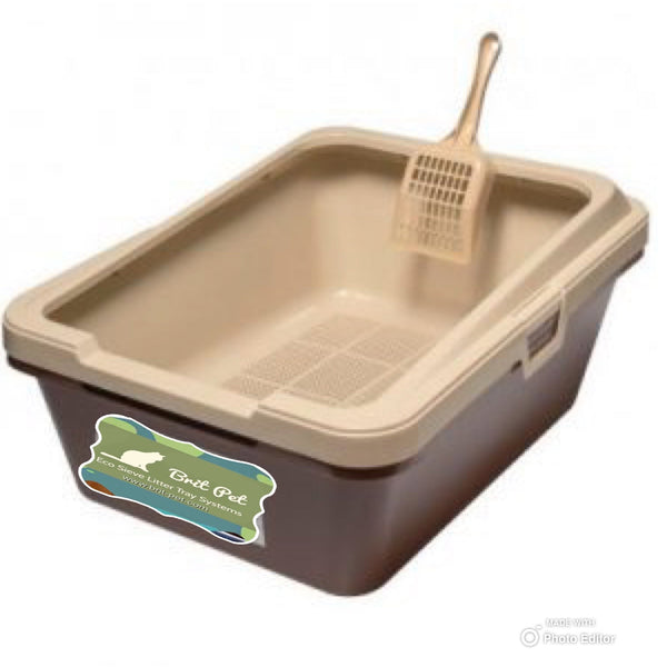 Maxi Sieve Litter Tray System (2 Base Trays,Sieve & Guard)Beige/Brown